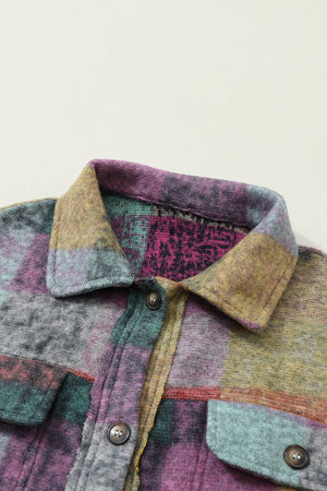 Multicolor Brushed Plaid Shacket