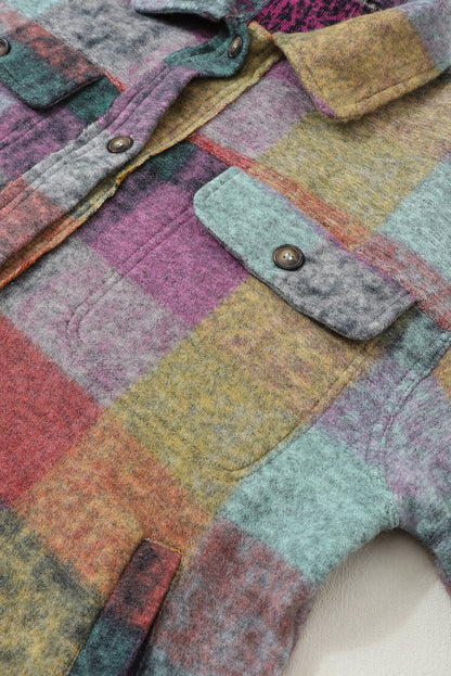 Multicolor Brushed Plaid Shacket