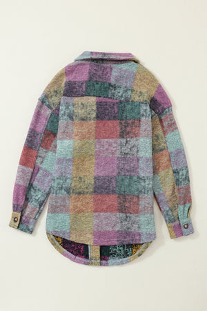 Multicolor Brushed Plaid Shacket