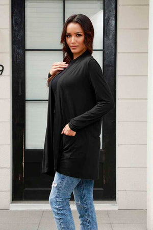 Chic Ease Luxe Cardi: Full-Size Sheer Bliss Open-Front Cardigan