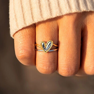 Sculpted Love: Irregular Heart 925 Silver Ring