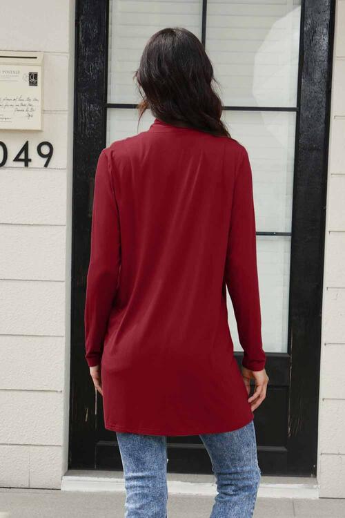 Chic Ease Luxe Cardi: Full-Size Sheer Bliss Open-Front Cardigan
