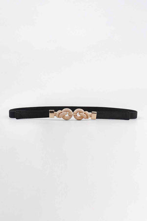 Luxe Loom: Zinc Alloy Buckle PU Leather Belt