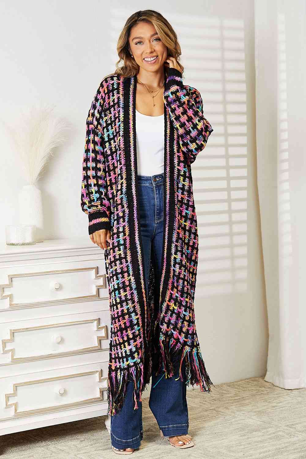 Chic Vista Multicolored Fringe Bliss Cardigan