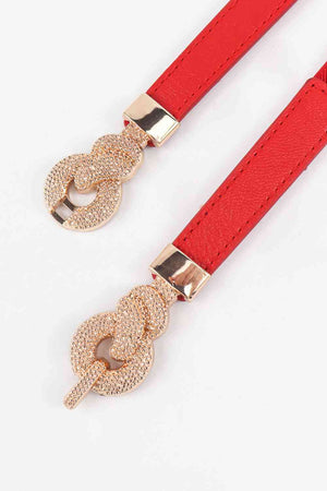 Luxe Loom: Zinc Alloy Buckle PU Leather Belt