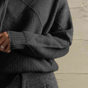 Chic Comfort Geometric Turtleneck Sweater