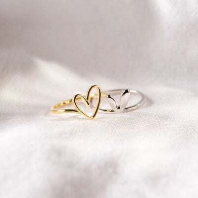 Sculpted Love: Irregular Heart 925 Silver Ring