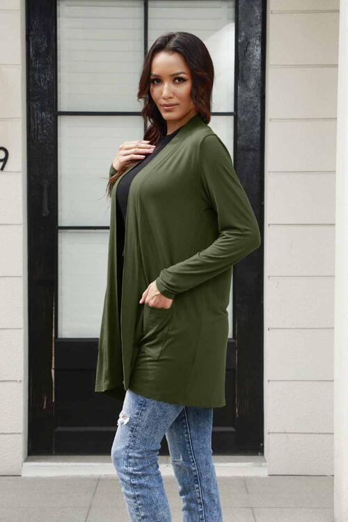 Chic Ease Luxe Cardi: Full-Size Sheer Bliss Open-Front Cardigan