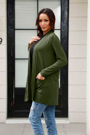 Chic Ease Luxe Cardi: Full-Size Sheer Bliss Open-Front Cardigan
