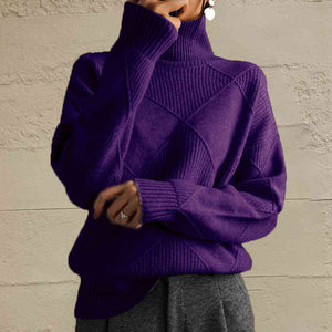 Chic Comfort Geometric Turtleneck Sweater