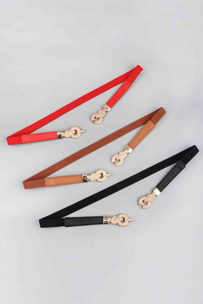 Luxe Loom: Zinc Alloy Buckle PU Leather Belt