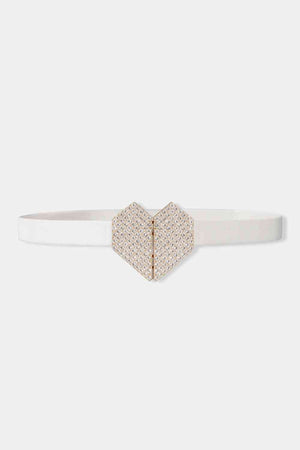 Heartfelt Glamour: Rhinestone Adorned Elastic Belt