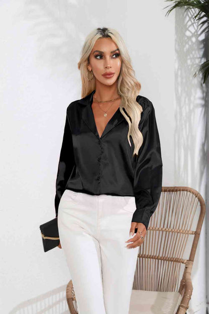 Sophisticated Chic Lapel Collar Shirt