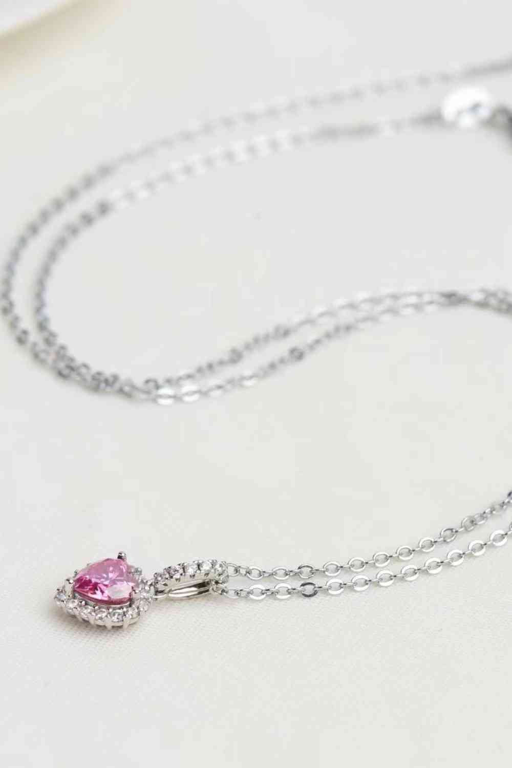 Radiant Love: 1 Carat Moissanite Heart Pendant Necklace