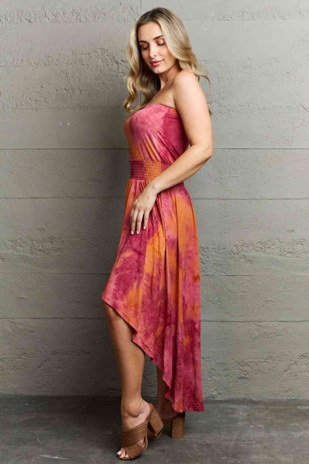Radiant Rhythms Sleeveless Tie-Dye Dress