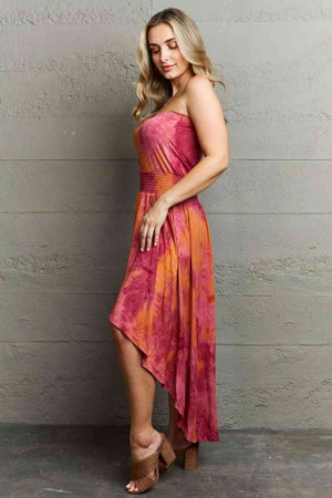 Radiant Rhythms Sleeveless Tie-Dye Dress