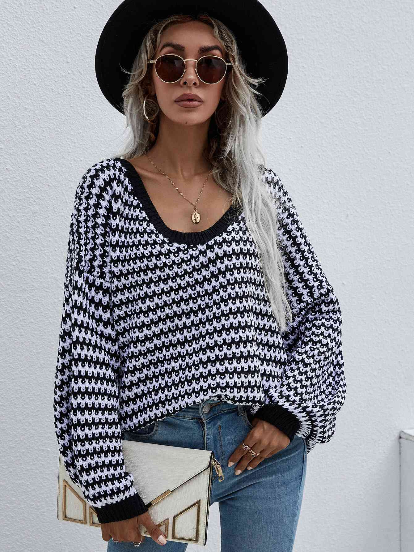 Chic Elegance Striped Vibe Sweater