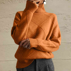 Chic Comfort Geometric Turtleneck Sweater