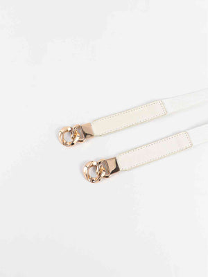 ChicFlex Elegance: Elastic PU Belt with Zinc Alloy Buckle
