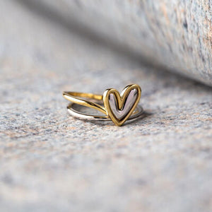 Sculpted Love: Irregular Heart 925 Silver Ring
