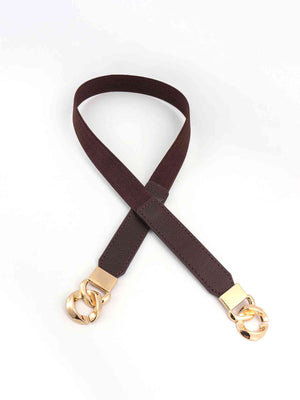 ChicFlex Elegance: Elastic PU Belt with Zinc Alloy Buckle