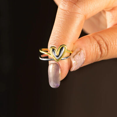 Sculpted Love: Irregular Heart 925 Silver Ring