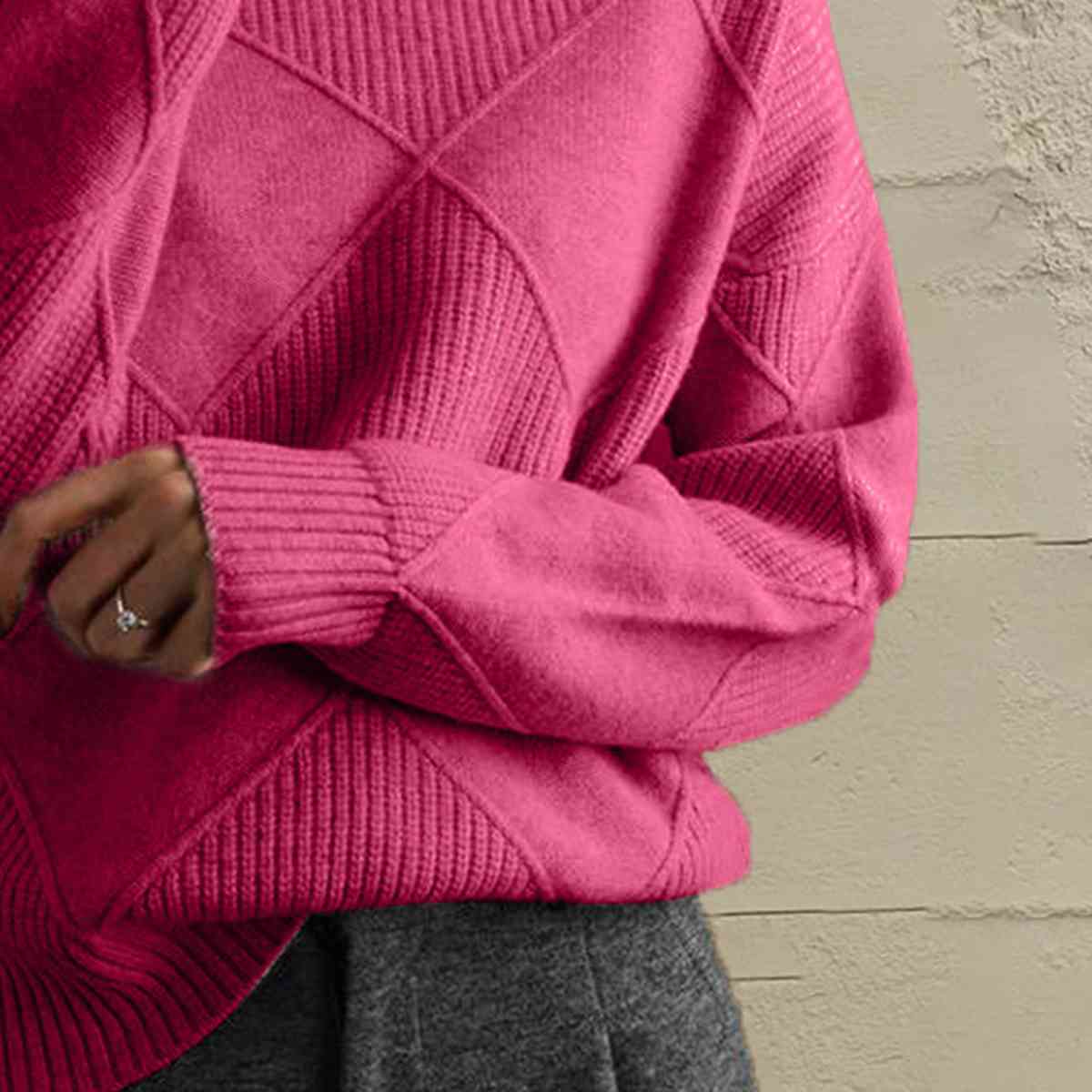 Chic Comfort Geometric Turtleneck Sweater
