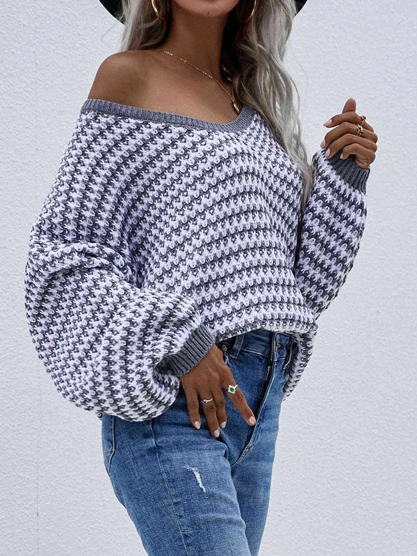 Chic Elegance Striped Vibe Sweater