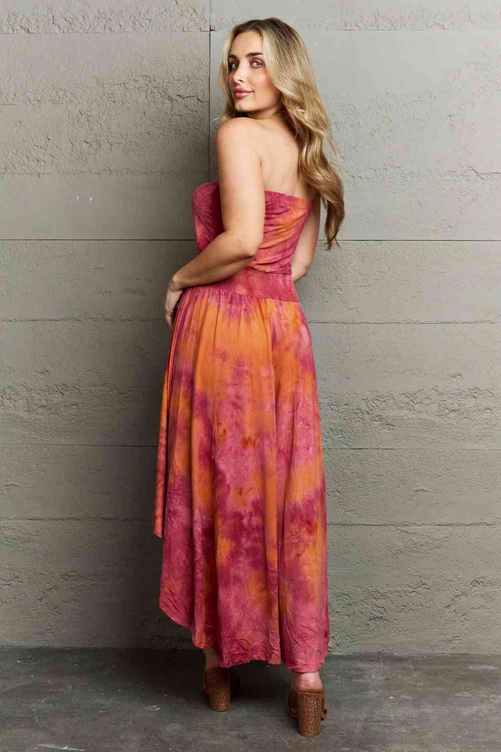 Radiant Rhythms Sleeveless Tie-Dye Dress