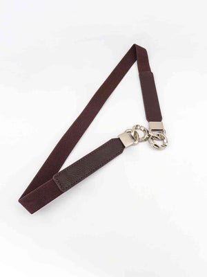 ChicFlex Elegance: Elastic PU Belt with Zinc Alloy Buckle
