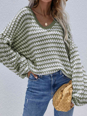 Chic Elegance Striped Vibe Sweater