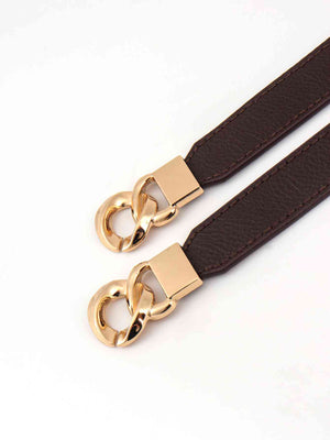ChicFlex Elegance: Elastic PU Belt with Zinc Alloy Buckle