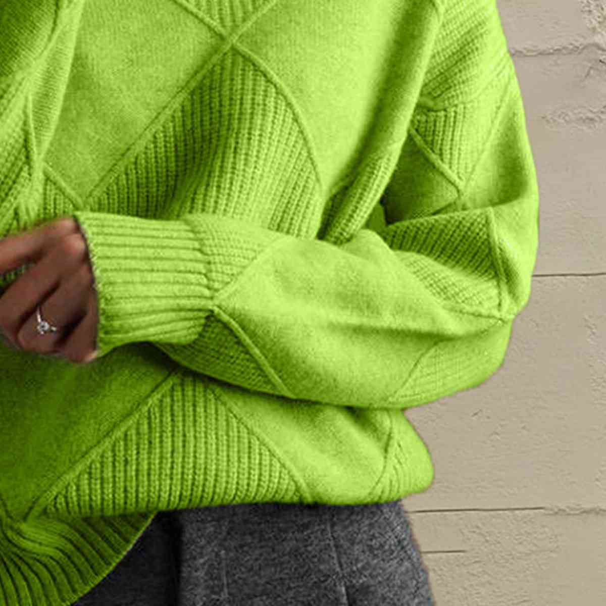 Chic Comfort Geometric Turtleneck Sweater