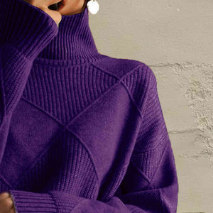 Chic Comfort Geometric Turtleneck Sweater