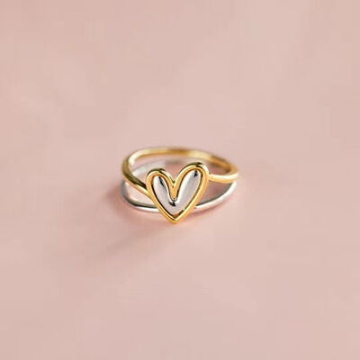 Sculpted Love: Irregular Heart 925 Silver Ring