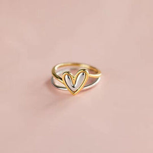 Sculpted Love: Irregular Heart 925 Silver Ring