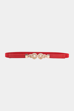 Luxe Loom: Zinc Alloy Buckle PU Leather Belt