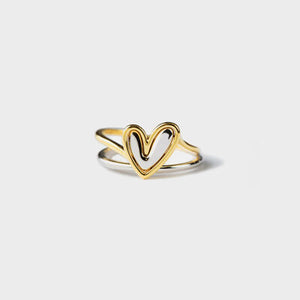 Sculpted Love: Irregular Heart 925 Silver Ring