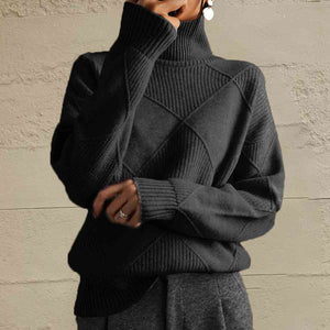 Chic Comfort Geometric Turtleneck Sweater