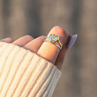 Sculpted Love: Irregular Heart 925 Silver Ring