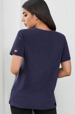 Lighting Lip Distressed T-Shirt