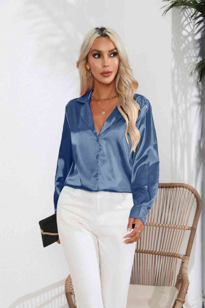 Sophisticated Chic Lapel Collar Shirt
