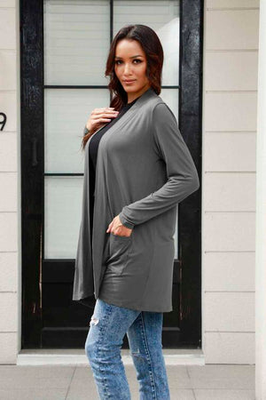 Chic Ease Luxe Cardi: Full-Size Sheer Bliss Open-Front Cardigan