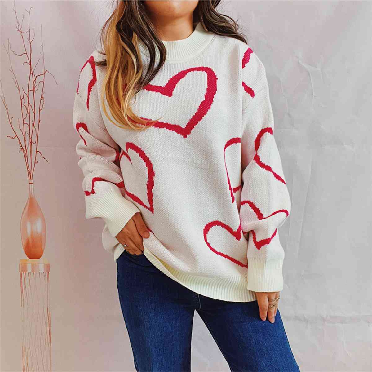 Enchanting Heartbeat Long Sleeve Sweater