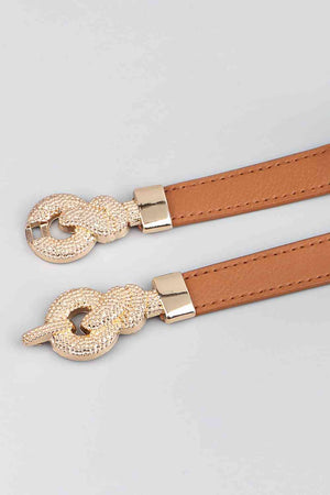 Luxe Loom: Zinc Alloy Buckle PU Leather Belt